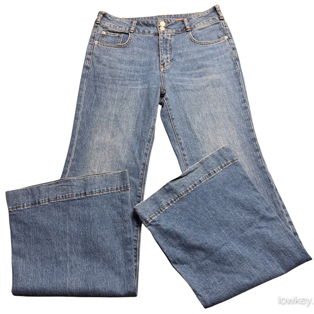Pilcro‎ and the Letterpress Wide Leg Trouser Jeans Medium Wash 29T Double Button